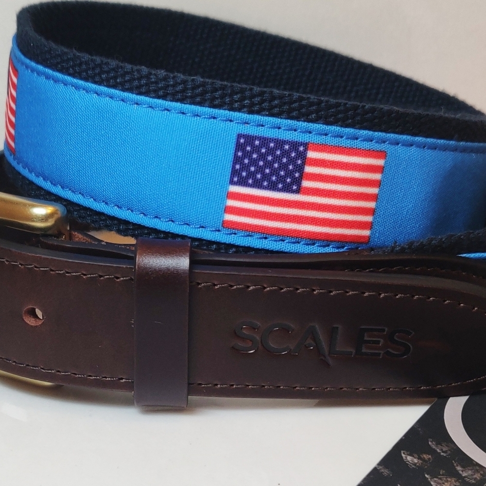 NWT SCALES GEAR MEN'S BELT AMERICAN BLUE  BELT SIZE 32
